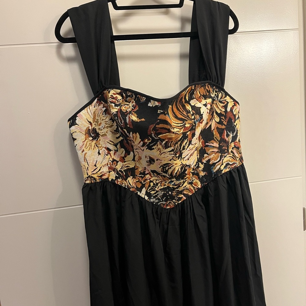 Floral Black Dress for the Ren Faire